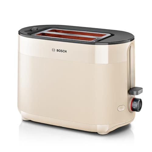 Image of Bosch MyMoment Delight TAT2M127GB - Compact 2-Slice Toaster with Reheat/Defrost, Integrated Bun Warmer, Auto Shut-Off, High Lift and Crumb Tray, in Cream