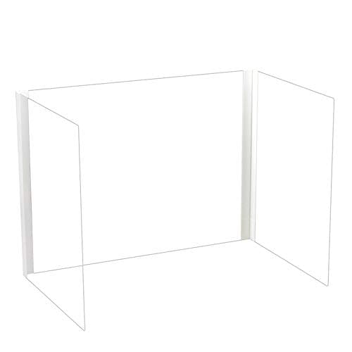Image of Sneeze Guard Shield，Clear Acrylic Plexiglass Partitions Barrier，The Big Things Perspex Screen for Desk，for Shop Counter, Worktop, Checkout, Manicure, Nail Salon Screen/Transparent / 55.5×35×40