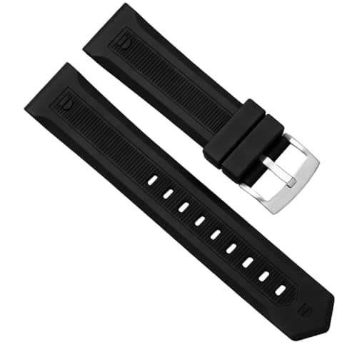 Image of HiCycle2 20-22mm Rubber Watch Band Strap Replacement For Tag Heuer Aquaracer, Black, 20mm