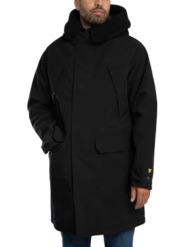 Image of Lyle & Scott Men's Cold Weather Parka Jacket, Jet Black, M