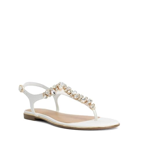 Image of Dune London Ladies Wide Fit LIFE Embellished Studded Toe Post Sandals Size UK 7 Casual Sandals