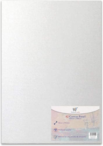 Image of A2 Canvas Panel Stretched Blank Canvas Board Primed Artist Boards 100% Cotton for Oil Paint Acrylic Painting Mixed Media Acid Free White Canvases Art Painting Panel (A2 Size - 420 x 594mm - 1 Board)