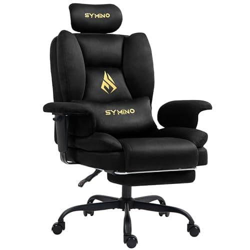 Image of Symino Gaming Chair with Footrest, Computer Chairs, PC Chair with Pocket Spring Support, Ergonomic Comfortable Gaming Chairs for Adults, Black