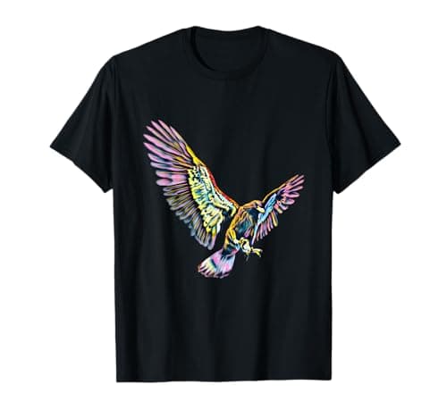 Image of Eagle Motif Bird of Prey Beak Claws Animal Birds T-Shirt