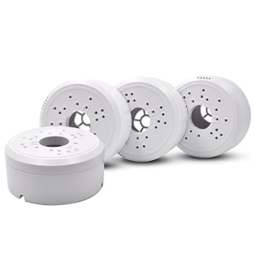 Image of VIEWZONE Plastic Junction Box for Dome Camera, Bullet Camera and Solar Panel Installation, Wall Ceiling Mount Junction Box Hidden Cable, Indoor or Outdoor Use, 4 Pack