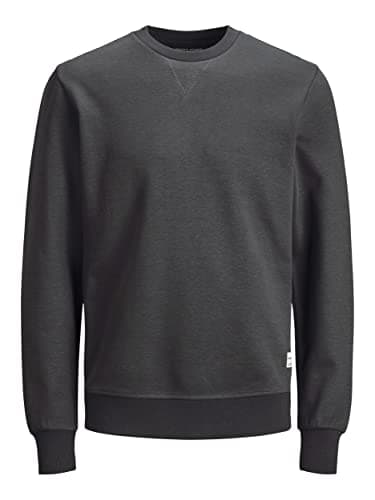 Image of Jack & Jones men's basic crew neck sweatshirt, Grey (Asphalt / Reg), M