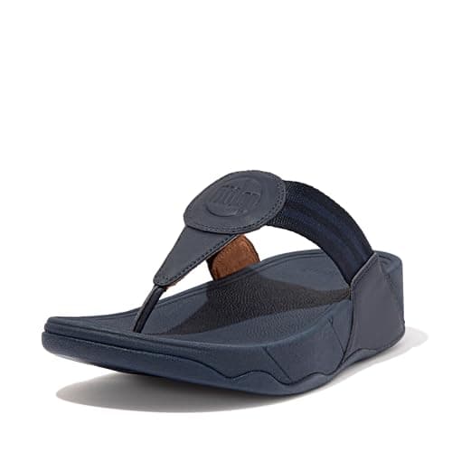 Image of Fitflop Women's Walkstar Webbing Toe-Post Sandals, Midnight Navy, 5