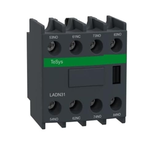 Image of LADN31 LADN31C LA-DN31C Auxiliary contact block, TeSys D, 3NO + 1NC, front mounting, screw clamp terminals