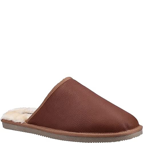 Image of Hush Puppies Male Coady Leather Slipper, Tan, 8