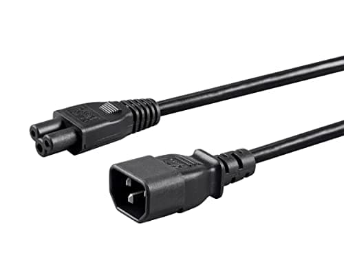 Image of IEC 1M Extension C5 to C14 Converter Adapter Power Cable - Kettle Cable to Cloverleaf Power Lead Extension - Male to Female 250V