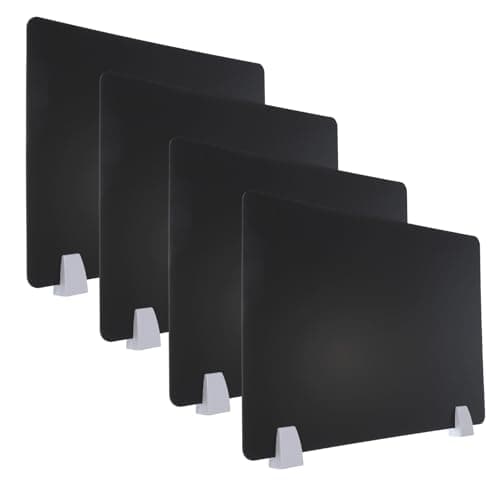 Image of PATIKIL 40x60cm Desk Divider, 4 Sets Desk Privacy Panel Acrylic Office Partition Boards Table Testing Dividers Portable Panel Sneeze Guard Protective Shield for Office Kitchen Sink, Black