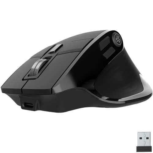 Image of JLab Epic Bluetooth Mouse, Rechargeable Wireless Mouse with OLED Display - Tri-Mode (BT 5.2/5.2/2.4Ghz) with USB-Dongle, Multi Device, Silent, for Laptop, PC, Computer, iPad, Mac, Tablet