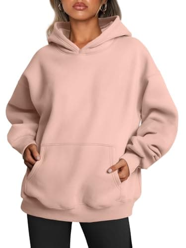Image of Trendy Queen Womens Oversized Hoodies Fleece Sweatshirts Fall Fashion 2025 Pullover Sweaters Winter Clothes, Blush Pink, S