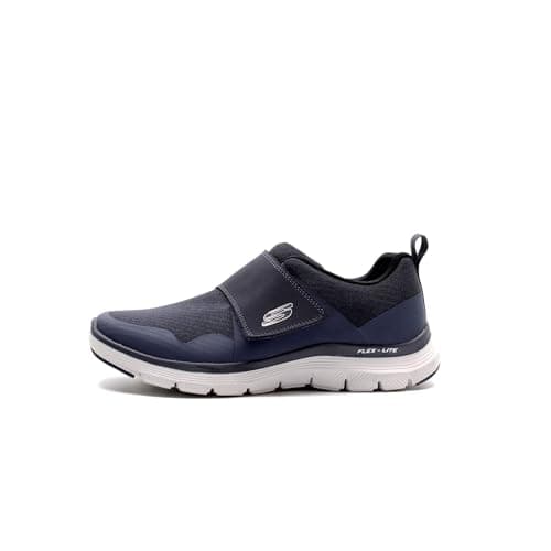 Image of Skechers Men's Flex Advantage 4.0 Upshift Sneaker, Dark Navy Mesh/Synthetic/Leather/Trim, 12 UK