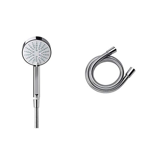 Image of Mira Showers 1.1605.237 Beat 11 cm 4-Spray Shower Head - Chrome & 2.1605.166 Logic 1.25 m Metal Shower Hose - Chrome