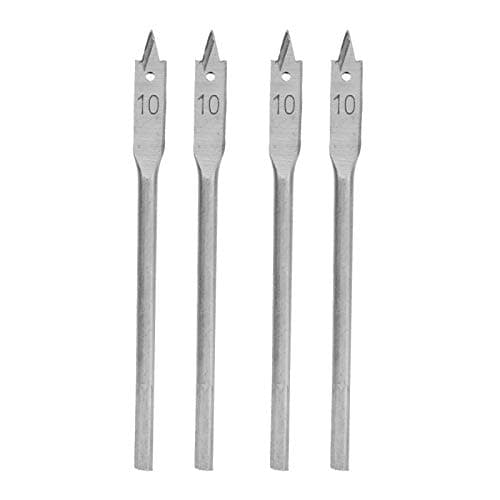 Image of 10mm Flat Wood Drill Bit Set 4-Piece High Carbon Steel Spade Bits for Woodworking, DIY Projects & Cordless Drills Compatible with Power Drills