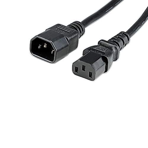 Image of Ex-Pro 1m IEC C14 to IEC C13 Power Lead Extension Cable - Black