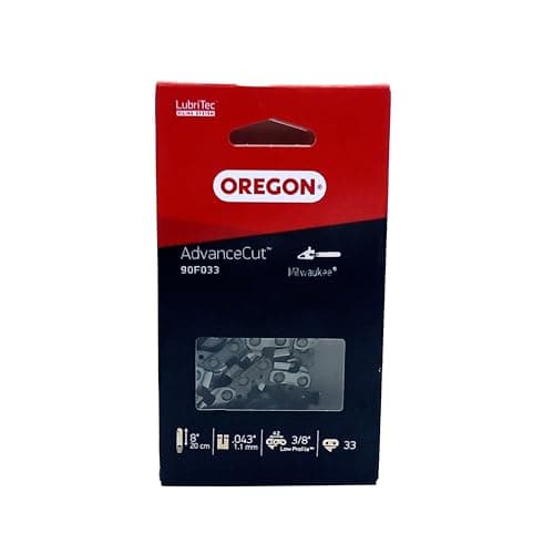 Image of Oregon Chainsaw Chain 3/8" LP Pitch, .043" (1.1 mm) Gauge for 8" (20cm) Bar, 33 Drive Links – Low-Kickback Replacement Saw Chain for Small Chainsaw & Pruning Saw, Fits Milwaukee M18 FHS20-0, M18 FHS20