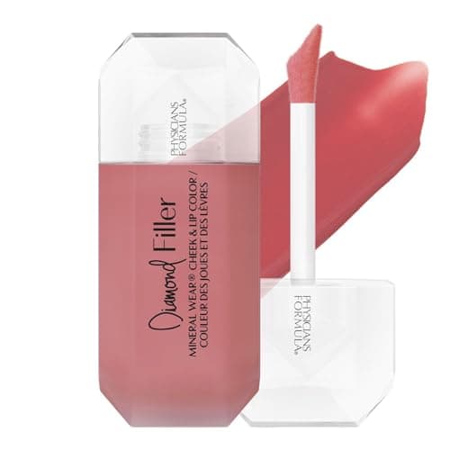 Image of Physicians Formula, Mineral Wear Diamond Filler Cheek and Lip Color, Lip and Cheek Tint with Serum-to-Cream, Multi-Use Plumping Formula, Enriched with Vitamin E, Radiant Pink