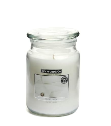 Image of Wickford & Co Jar Candle Clean Linen Great for Birthday, Mothers Day, Valentines Present or Gift Sold by allglazz