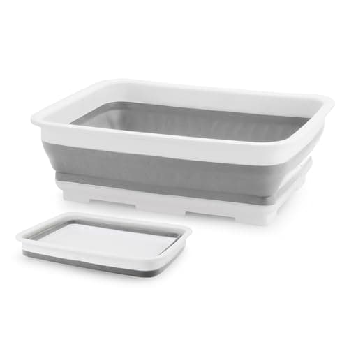 Image of Beldray LA030191GRY Collapsible Washing Up Bowl - Foldable Washing Basin For Dishes, Pots & Pans, Compact Storage, Space Saving, Kitchen Sink Bowl, Portable For Camping, Caravans & Motorhomes