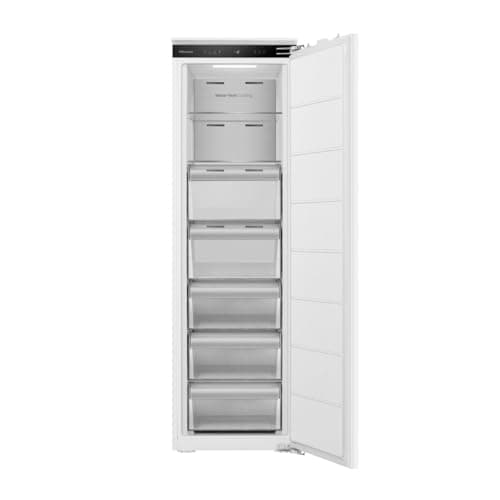 Image of Hisense FT3B213SAWE Integrated Frost Free Upright Freezer with Fixed Door Fixing Kit - E Rated
