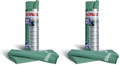Image of SONAX Microfibre Cloths Plus Inner + Disc (Pack of 4) Extremely Fine without leaving streaks, streaks and lint | Item No. 04165410
