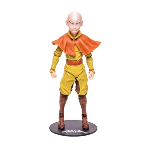 Image of McFarlane Toys, Avatar the Last Airbender 7-inch Gold Label Aang Action Figure with 22 Moving Parts, Collectible Figure with Accessories and Collectors Stand Base – Ages 12+
