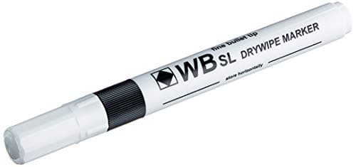 Image of Hainenko 874001 Whiteboard Slimline Dry Wipe Marker with Fine Bullet Tip - Black (Pack of 10)