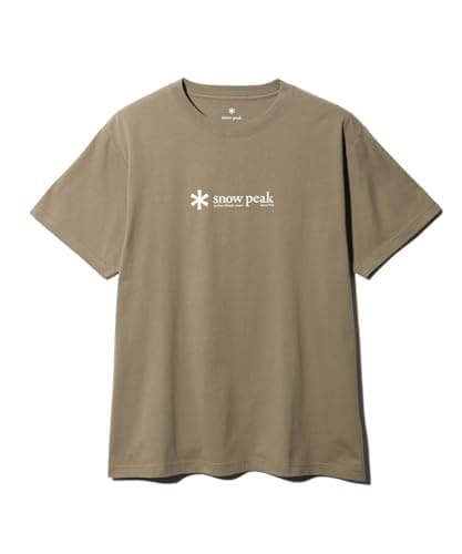 Image of Snow Peak Soft Cotton Logo Short Sleeve T-Shirt Pro, Beige (UK, Alpha, L, Regular, Regular, Pro)