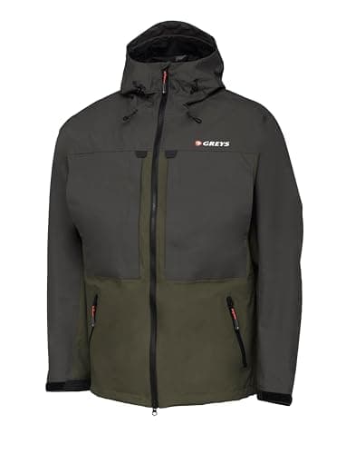 Image of Greys Fin Fishing Jacket | Waterproof Bank Fishing Jacket For River Lake And Coastal Fishing | Wind Rain And Snow Protection | 8000 mm Membrane | Adjustable Hood | Durable Nylon Shell | XXL