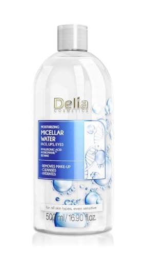Image of Delia Cosmetics - Moisturizing Micellar Water - Facial Cleanser with Hyaluronic Acid - Clean, Soft, Fresh & Calm Face Skin - Make-Up Remover - 500ml