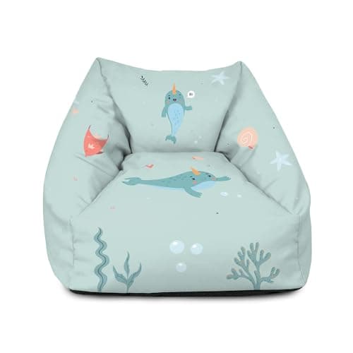 Image of rucomfy Beanbags Snuggle Kids Bean Bag Chair - Toddler Armchair Beanbag Seat - Childrens Bedroom Furniture for Boys & Girls - Arrives Filled - 50 x 60 x 60cm (Under The Sea, Beanbag Only)