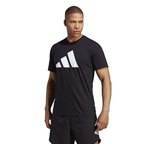Image of adidas Men's Train Essentials Feelready Logo Training Tee, Black/White, L