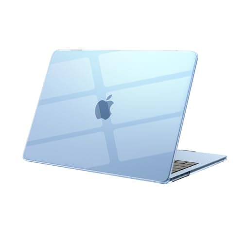 Image of eleger Case Compatible with MacBook Air 15 inch M5 A3448 M4 A3241 M3 A3114 M2 A2941 [Matching Mac's Color], 2026 2025 2024 2023 Release, Transparent Hard Plastic Shell Cover, Sky Blue Clear