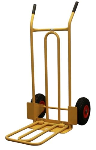 Image of Heavy Duty Folding & Fixed Toe Sack Truck | Platform Trolley with Pneumatic Wheels | Heavy Duty Hand Truck with Durable Steel Frame | Ideal for Domestic and Commercial Use | 200Kg Capacity Sack Barrow