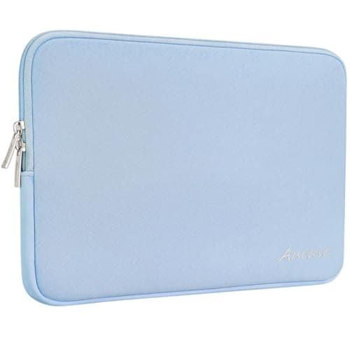 Image of Aucase 13 13.3 14 inch Laptop Sleeve Leather Case, Water Resistant Puffy Protective Bag for Macbook Pro 14 Macbook Air 13 inch/HP/LENOVO/ACER/ASUS/DELL Chromebook Matebook 14