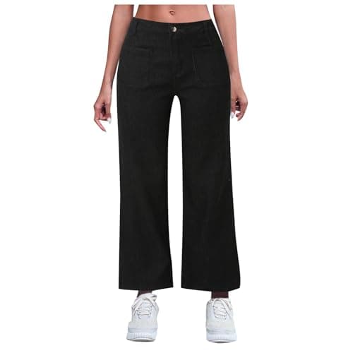 Image of CXKOLD Womens Jeans Size 14 Cargo Jeans Women Baggy Womens Jeans Size 6 Women's Slim fit Skinny Jeans Work Trousers Black Mama mia Vinyl Palazzo Pants for Women Jeggings Size 12