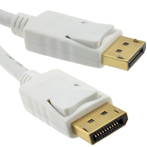 Image of kenable DisplayPort Cable v1.2 4K Male to Male Locking Plugs 3840x2160 @ 60Hz 3m White