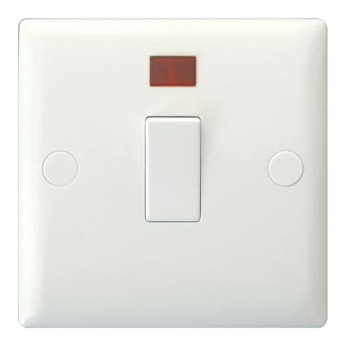 Image of Varilight 1 Gang (Single), 20 Amp Double Pole Switch White Moulded Bevel - XO20W