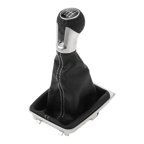 Image of INFINAUTO 6 Speed Manual Gear Shifter Knob with Cover, Gearbox Stick Shifter Lever Knob for VW Golf MK7 GTI GTD 2013-2018 Plastic Faux Leather Black White, 1 Pc