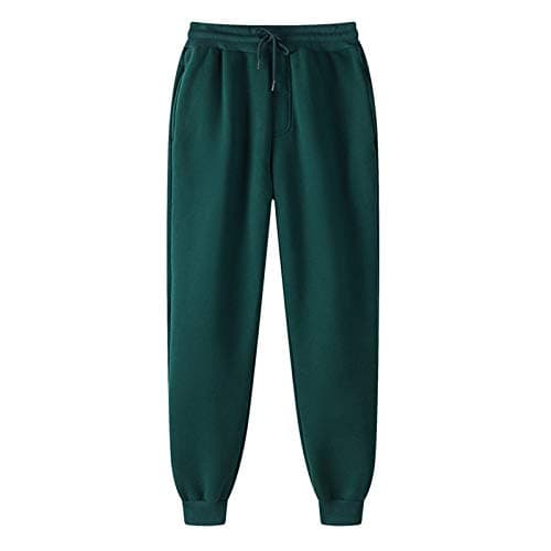 Image of Tracksuit Bottoms Men UK Clearance,Men's Jogging Bottoms Sport Stretch Fit Joggers Sweatpants Solid Trousers Casual Walking Training Pants Loose Drawstring Lightweight School Trousers Green