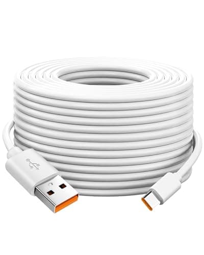 Image of 10M Extra Long USB C Cable,Durable USB A to USB C Fast Charge Cord Power Extension Charging Lead for Security Cameras Tablets SmartPhones Controller and More (White, 10M)