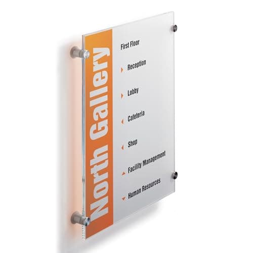 Image of Durable Crystal Information Sign A3 Portrait | Door and Wall Sign | Includes Fittings | Ideal for Offices, Hotels, Public Buildings, etc.,Transparent,297 x 420 mm (WxH)