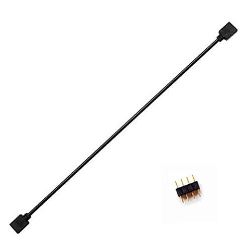 Image of NMD&LR Computer Motherboard Extension Cable, RGB Interface Extension Cable, 12V RGB 4-PIN / 5V ARGB 3-PIN 1-4/1-5 Connector Hub (12V-4PIN)