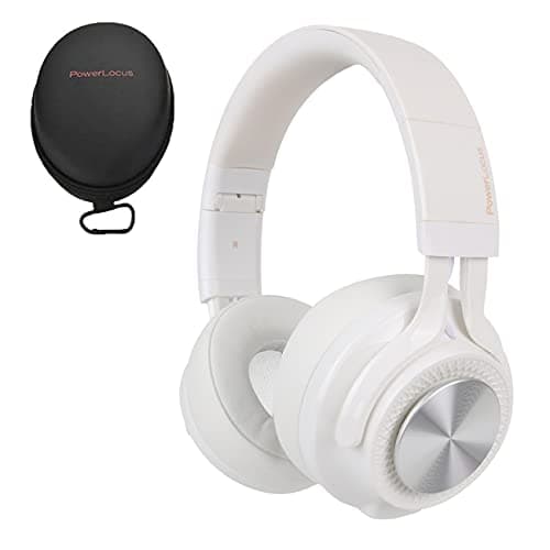 Image of PowerLocus P3 Bluetooth Headphones Over-Ear, [40h Playtime, Bluetooth V5.0] Wireless Headset Hi-Fi Stereo Headphone, Foldable with Mic, Deep Bass, Wired Mode for Cell Phones/Laptop/PC/TV (White)
