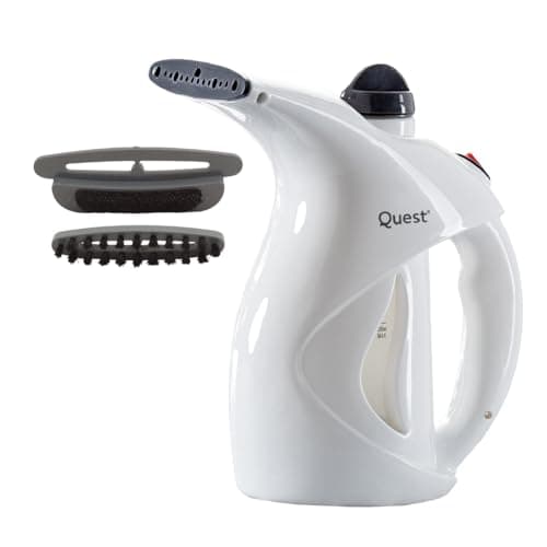 Image of Quest 42140 800W Portable Garment & Fabric Steamer/Use on Clothes, Furniture, Bedding, Curtains & Carpets/Transparent 200ml Water Gauge/Auto Cut-Off