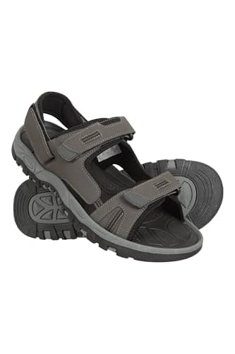 Image of Mountain Warehouse Z4 Mens Sandals - Neoprene Lining Shoes, Hook & Loop Strap, Phylon Midsole Beach Shoes, Suede Upper - For Spring Summer Travelling, Walking Jet Black Adult Shoe Size 12