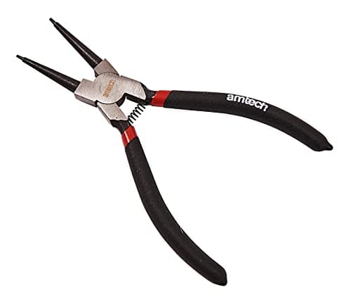 Image of Amtech 6" Circlip Pliers Internal Straight, Drop Forged Heat Treated Steel with Cushion Grip Handles, Precision Tool for Machinery & Automotive Assembly Tasks