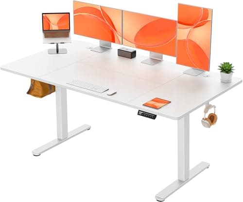 Image of ErGear Electric Standing Desk Height Adjustable 160 x 80cm, Sit Stand Desk with 4 Memory Smart Pannel, Home Office Desk with Splice Board